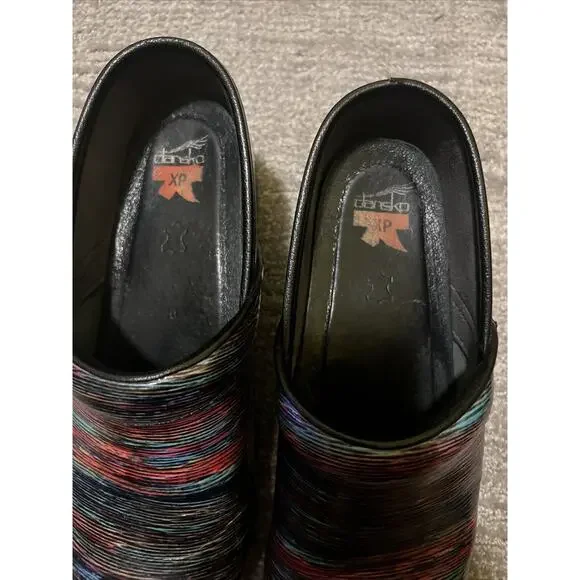 Dansko XP Striped Pro Leather Clog Size 9 US EUR 40 Slip On Comfort Rainbow - Picture 11 of 14